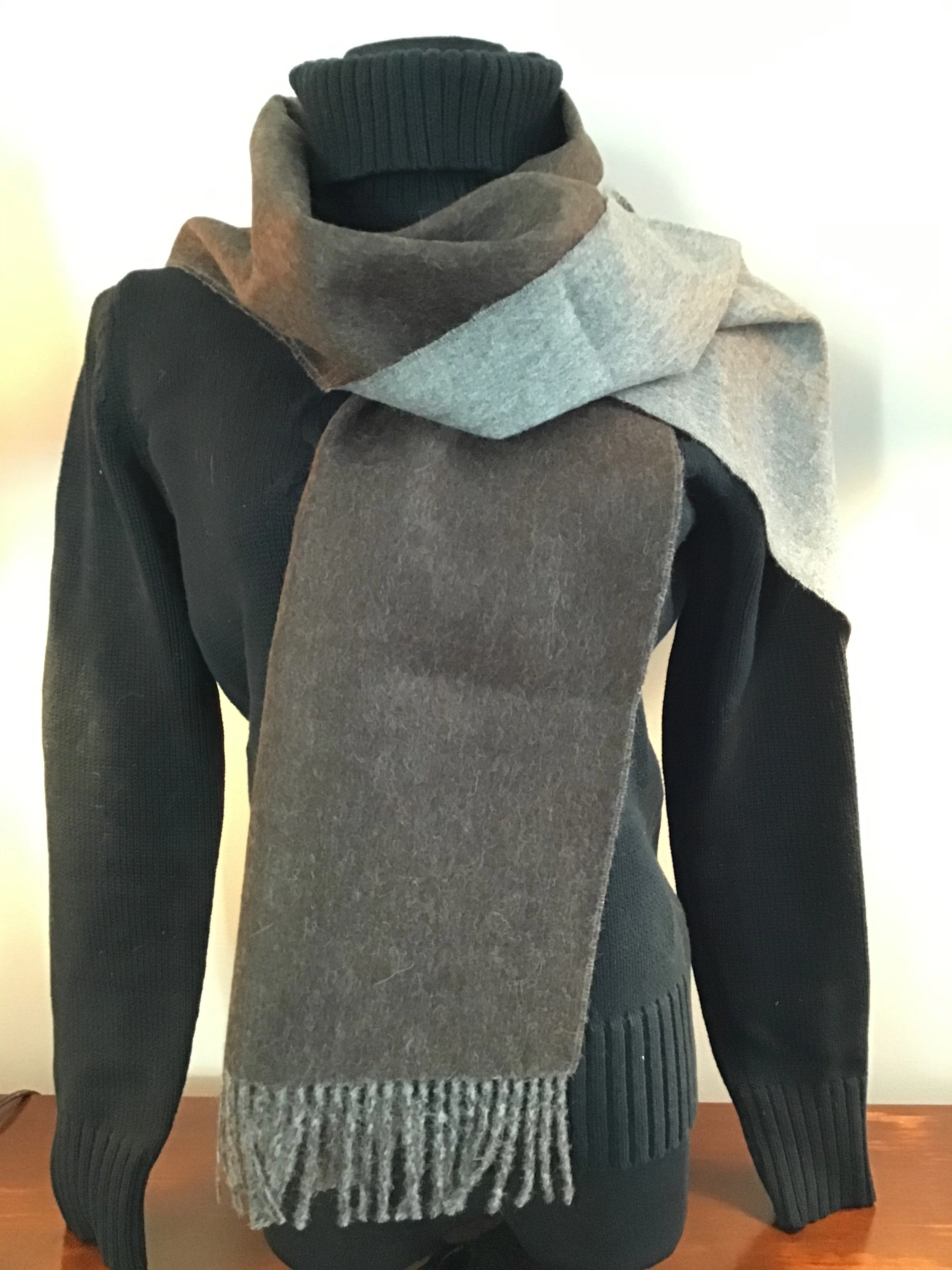Luxurious Alpaca Double Face Scarf Cozy Warm Winter Style